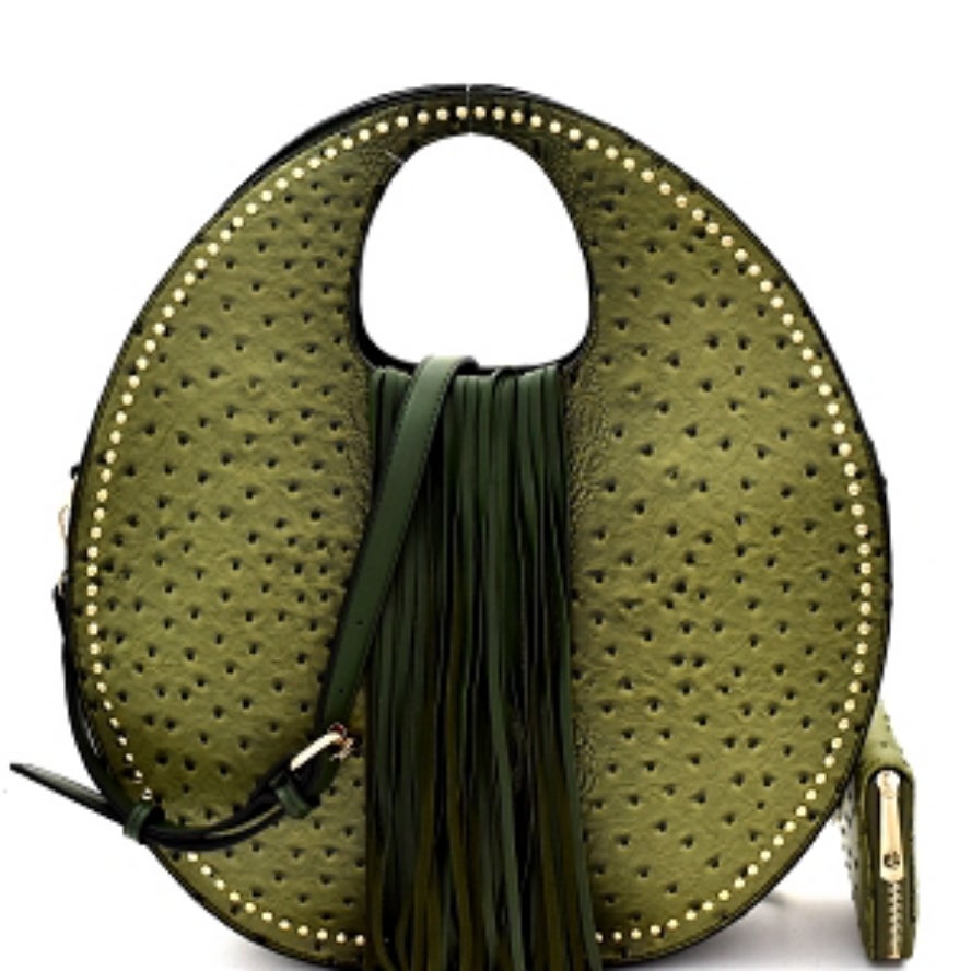 DARK GREEN PURSE OLIVE HANDBAG OLIVE PURSE ROUND PURSES My Shoetique